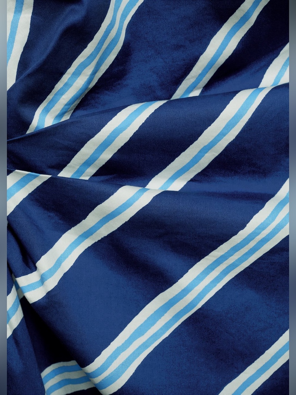 Mango One Shoulder Blue Striped dress with bare shoulders NWT - Picture 9 of 9